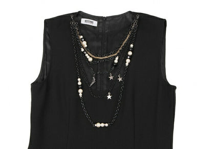 MOSCHINO cheap&chic Pearl Chain Dress Black Size 40