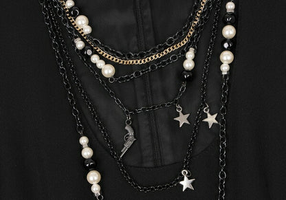 MOSCHINO cheap&chic Pearl Chain Dress Black Size 40