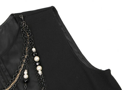 MOSCHINO cheap&chic Pearl Chain Dress Black Size 40