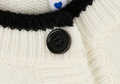 MSGM Wool Cashmere Logo Embroidered Cardigan White Size S