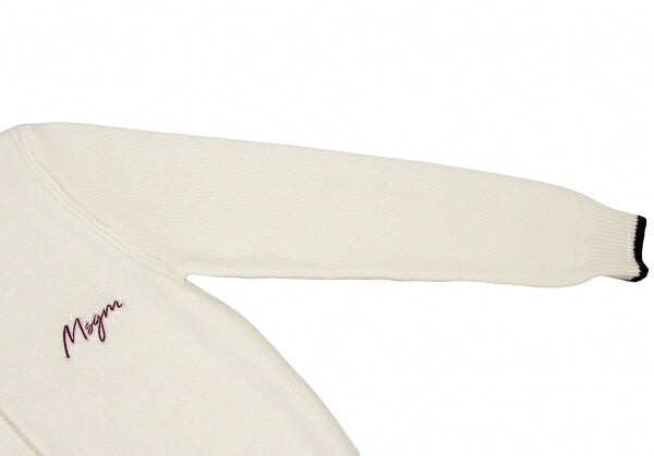 MSGM Wool Cashmere Logo Embroidered Cardigan White Size S