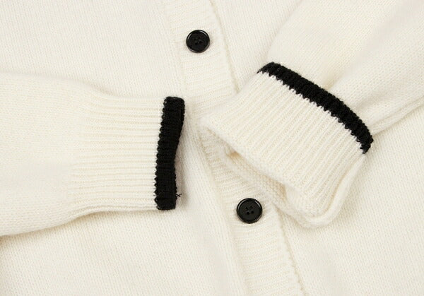 MSGM Wool Cashmere Logo Embroidered Cardigan White Size S