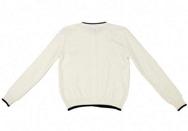 MSGM Wool Cashmere Logo Embroidered Cardigan White Size S