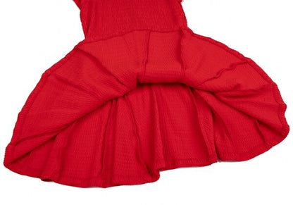 MSGM Wool Metal Embellished Midi Dress Red Size 42