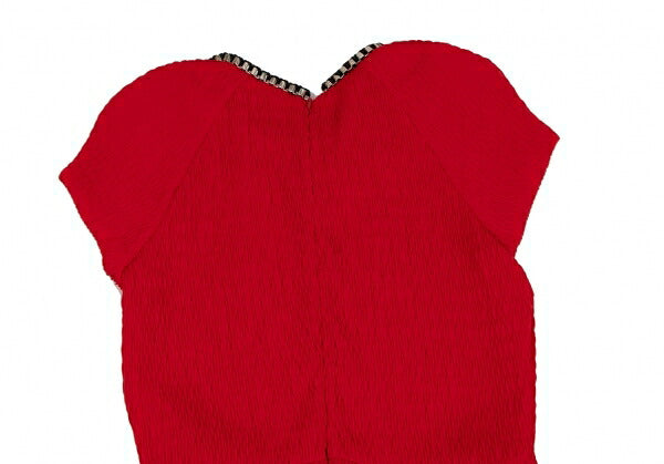 MSGM Wool Metal Embellished Midi Dress Red Size 42