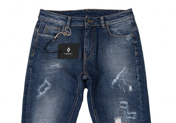 Marcelo Burlon Distressed Skinny Jeans Blue Size 27