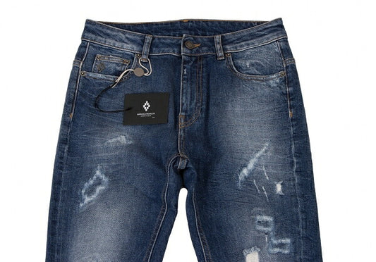 Marcelo Burlon Distressed Skinny Jeans Blue Size 27