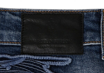 Marcelo Burlon Distressed Skinny Jeans Blue Size 27