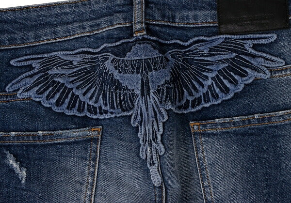 Marcelo Burlon Distressed Skinny Jeans Blue Size 27