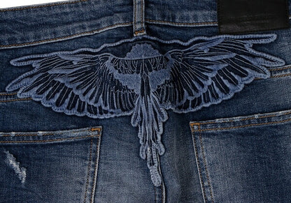 Marcelo Burlon Distressed Skinny Jeans Blue Size 27