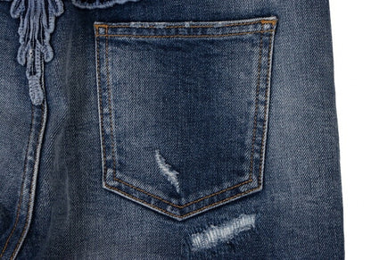 Marcelo Burlon Distressed Skinny Jeans Blue Size 27