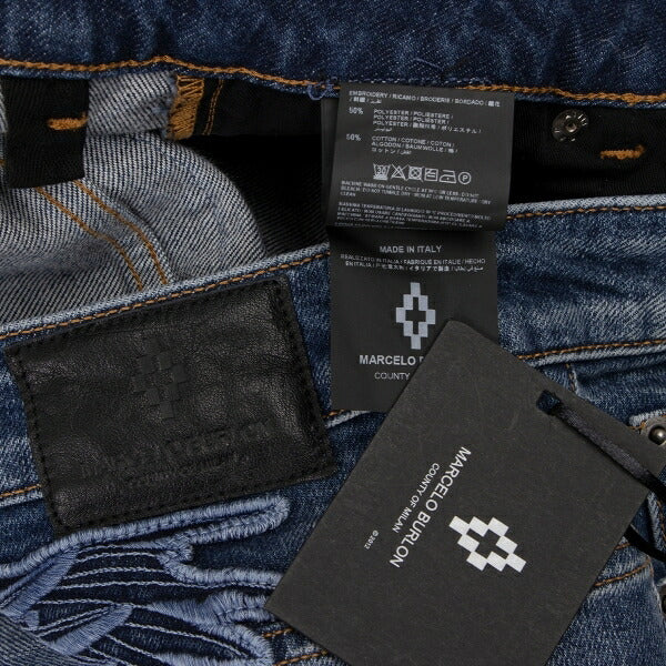 Marcelo Burlon Distressed Skinny Jeans Blue Size 27