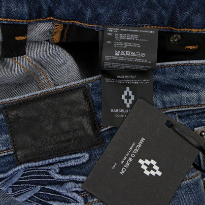 Marcelo Burlon Distressed Skinny Jeans Blue Size 27