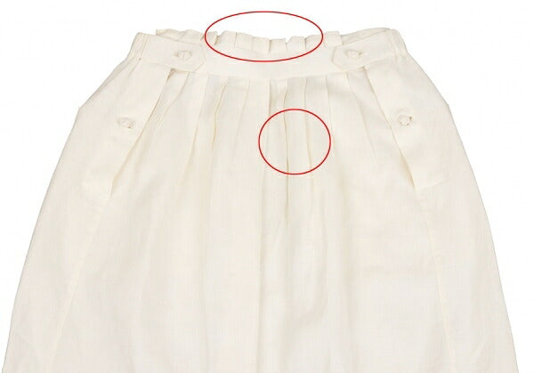 ISSEY MIYAKE Covered Button Pleated Linen Skirt White Size S