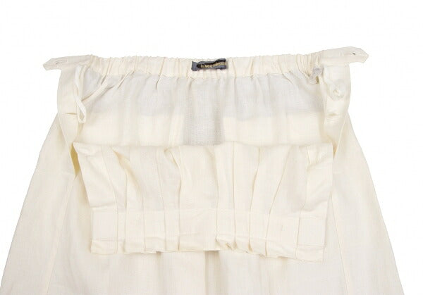 ISSEY MIYAKE Covered Button Pleated Linen Skirt White Size S