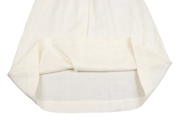 ISSEY MIYAKE Covered Button Pleated Linen Skirt White Size S