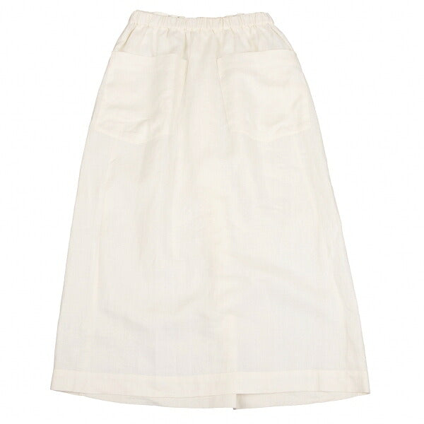 ISSEY MIYAKE Covered Button Pleated Linen Skirt White Size S