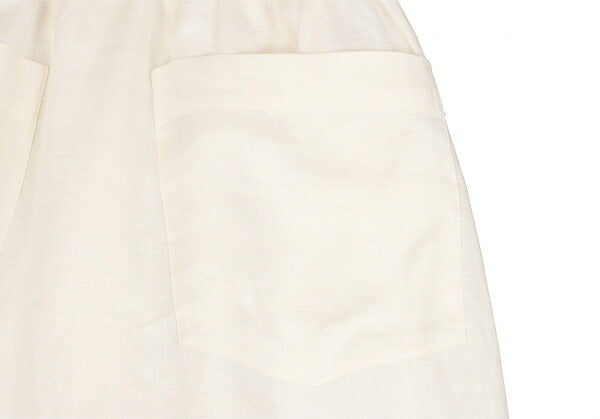 ISSEY MIYAKE Covered Button Pleated Linen Skirt White Size S