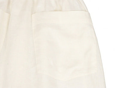 ISSEY MIYAKE Covered Button Pleated Linen Skirt White Size S