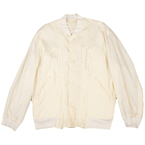 ISSEY MIYAKEMEN Wrinkle Pleat Nylon Jacket Cream Size M