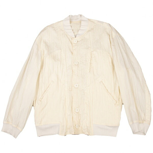 ISSEY MIYAKEMEN Wrinkle Pleat Nylon Jacket Cream Size M