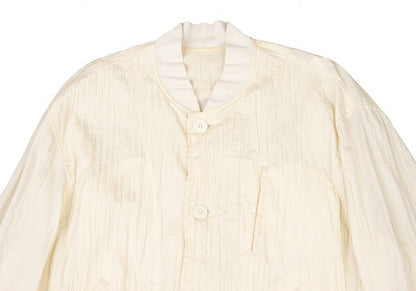 ISSEY MIYAKEMEN Wrinkle Pleat Nylon Jacket Cream Size M