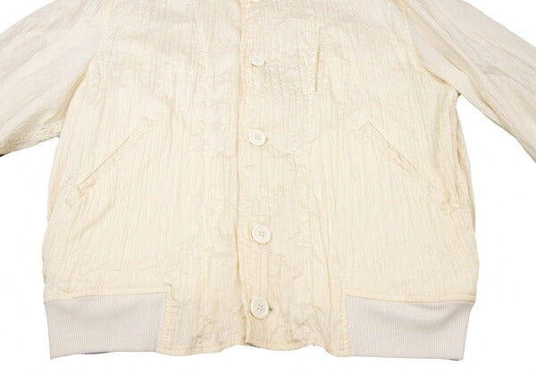 ISSEY MIYAKEMEN Wrinkle Pleat Nylon Jacket Cream Size M