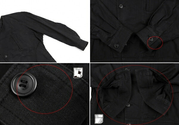ISSEY MIYAKEMEN Black Cotton Collarless Jacket Size M