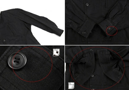 ISSEY MIYAKEMEN Black Cotton Collarless Jacket Size M