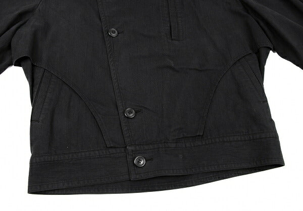 ISSEY MIYAKEMEN Black Cotton Collarless Jacket Size M