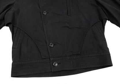 ISSEY MIYAKEMEN Black Cotton Collarless Jacket Size M