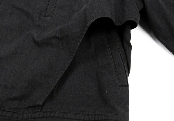 ISSEY MIYAKEMEN Black Cotton Collarless Jacket Size M