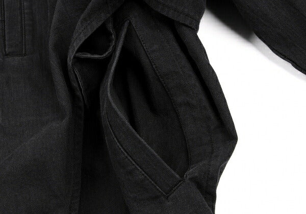 ISSEY MIYAKEMEN Black Cotton Collarless Jacket Size M