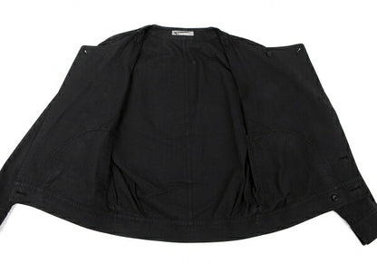 ISSEY MIYAKEMEN Black Cotton Collarless Jacket Size M