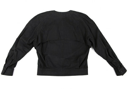 ISSEY MIYAKEMEN Black Cotton Collarless Jacket Size M