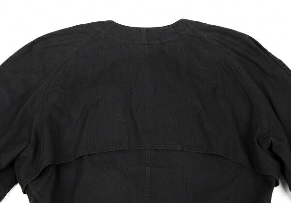 ISSEY MIYAKEMEN Black Cotton Collarless Jacket Size M