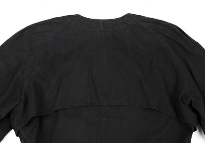 ISSEY MIYAKEMEN Black Cotton Collarless Jacket Size M
