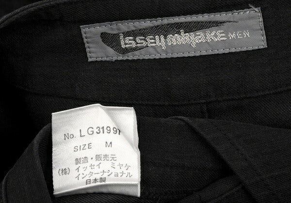 ISSEY MIYAKEMEN Black Cotton Collarless Jacket Size M