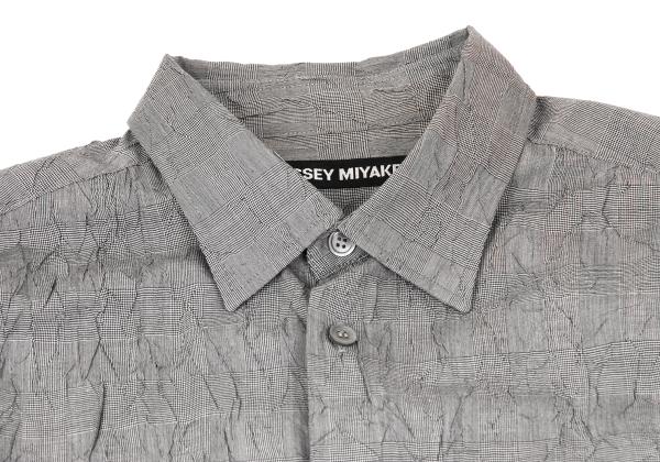 ISSEY MIYAKE MEN Glen Check Wrinkle Pleat Shirt Gray Size 4