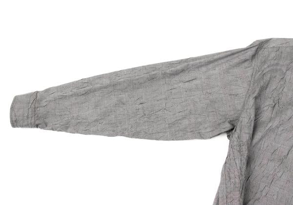 ISSEY MIYAKE MEN Glen Check Wrinkle Pleat Shirt Gray Size 4