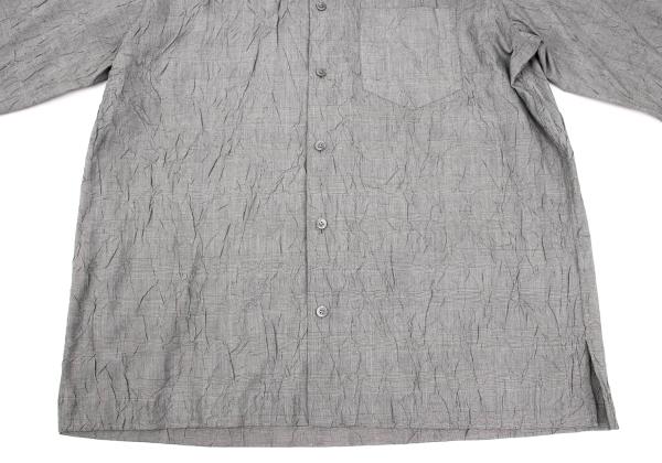 ISSEY MIYAKE MEN Glen Check Wrinkle Pleat Shirt Gray Size 4