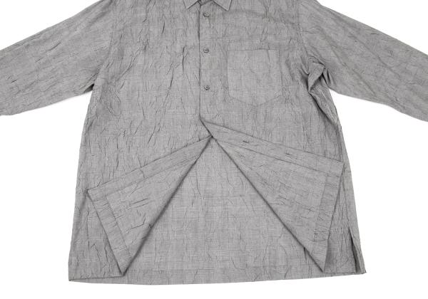 ISSEY MIYAKE MEN Glen Check Wrinkle Pleat Shirt Gray Size 4
