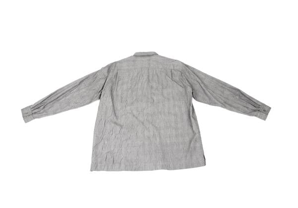 ISSEY MIYAKE MEN Glen Check Wrinkle Pleat Shirt Gray Size 4