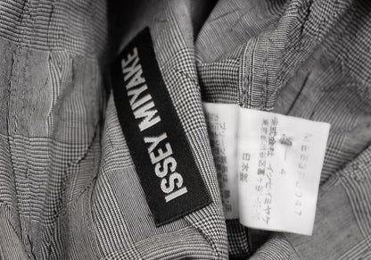ISSEY MIYAKE MEN Glen Check Wrinkle Pleat Shirt Gray Size 4