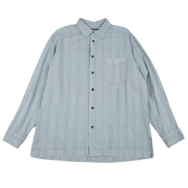 ISSEY MIYAKE MEN Pigment Print Stripe Shirt Blue Size 4
