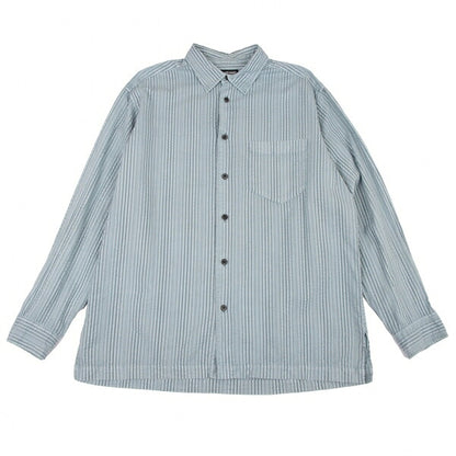 ISSEY MIYAKE MEN Pigment Print Stripe Shirt Blue Size 4