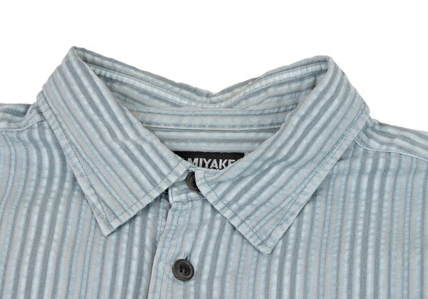 ISSEY MIYAKE MEN Pigment Print Stripe Shirt Blue Size 4