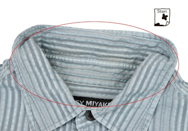 ISSEY MIYAKE MEN Pigment Print Stripe Shirt Blue Size 4
