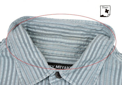 ISSEY MIYAKE MEN Pigment Print Stripe Shirt Blue Size 4