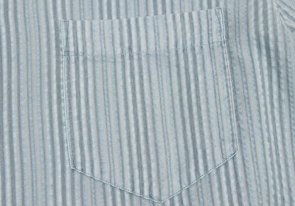 ISSEY MIYAKE MEN Pigment Print Stripe Shirt Blue Size 4